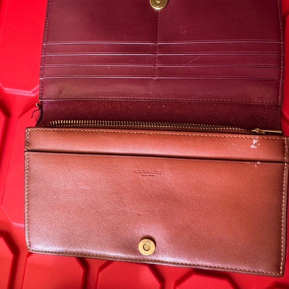 Coach Signature Tan and Gold Wallet - Picture 3 of 3